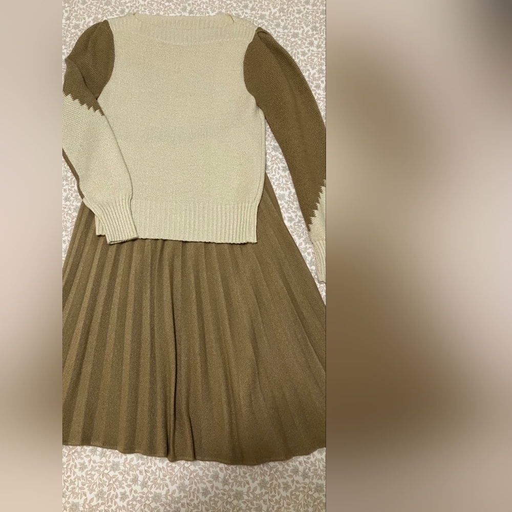 Vintage Sweater And Skirt Set